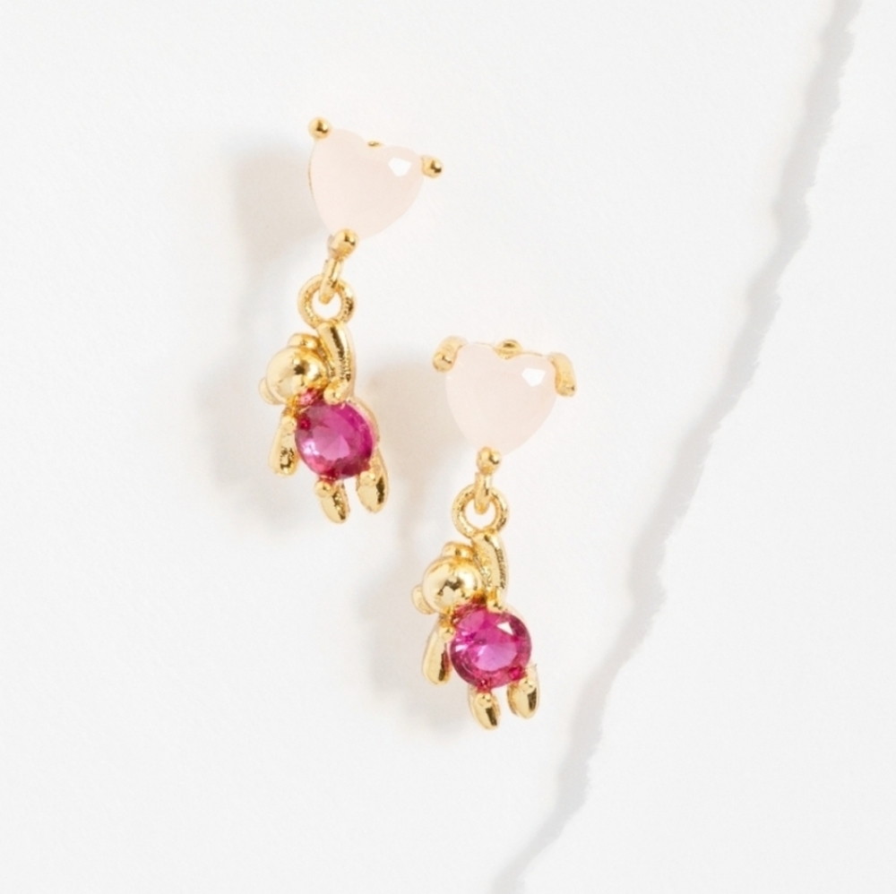 Tiny Teddy Bear Studs (S925) for Girls